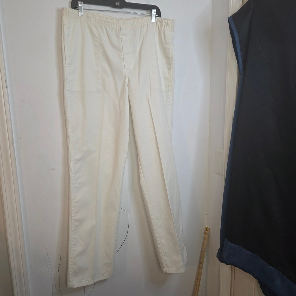Vintage Levis 518 White Work Pants Mens Large Elastic Waist Made in USA 1984